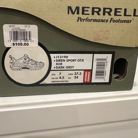 Merrell Women’s Siren Sport GTX Hiking Shoes - Size 7 - Picture 6 of 9